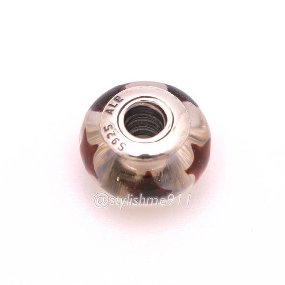 Authentic PANDORA Cinnamon Stars Glass Murano Bead - 790903 - Picture 8 of 9